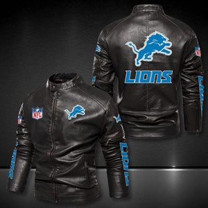 Detroit Lions Casual Leather Jacket