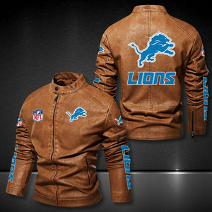 Detroit Lions Casual Leather Jacket