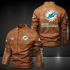 Miami Dolphins Casual Leather Jacket