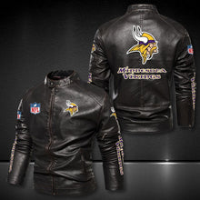 Load image into Gallery viewer, Minnesota Vikings Casual Leather Jacket