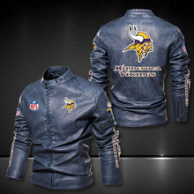 Load image into Gallery viewer, Minnesota Vikings Casual Leather Jacket