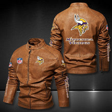 Load image into Gallery viewer, Minnesota Vikings Casual Leather Jacket