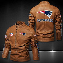 Load image into Gallery viewer, New England Patriots Casual Leather Jacket