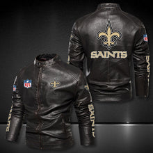 Load image into Gallery viewer, New Orleans Saints Casual Leather Jacket