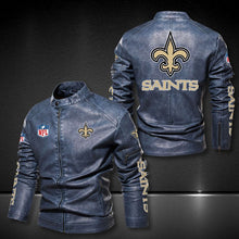 Load image into Gallery viewer, New Orleans Saints Casual Leather Jacket