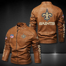 Load image into Gallery viewer, New Orleans Saints Casual Leather Jacket