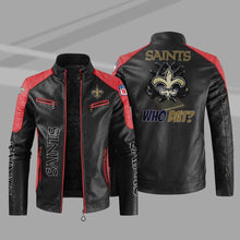 Load image into Gallery viewer, New Orleans Saints Casual Leather Jacket