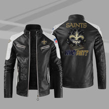 Load image into Gallery viewer, New Orleans Saints Casual Leather Jacket