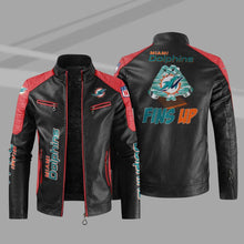 Load image into Gallery viewer, Miami Dolphins Casual Leather Jacket