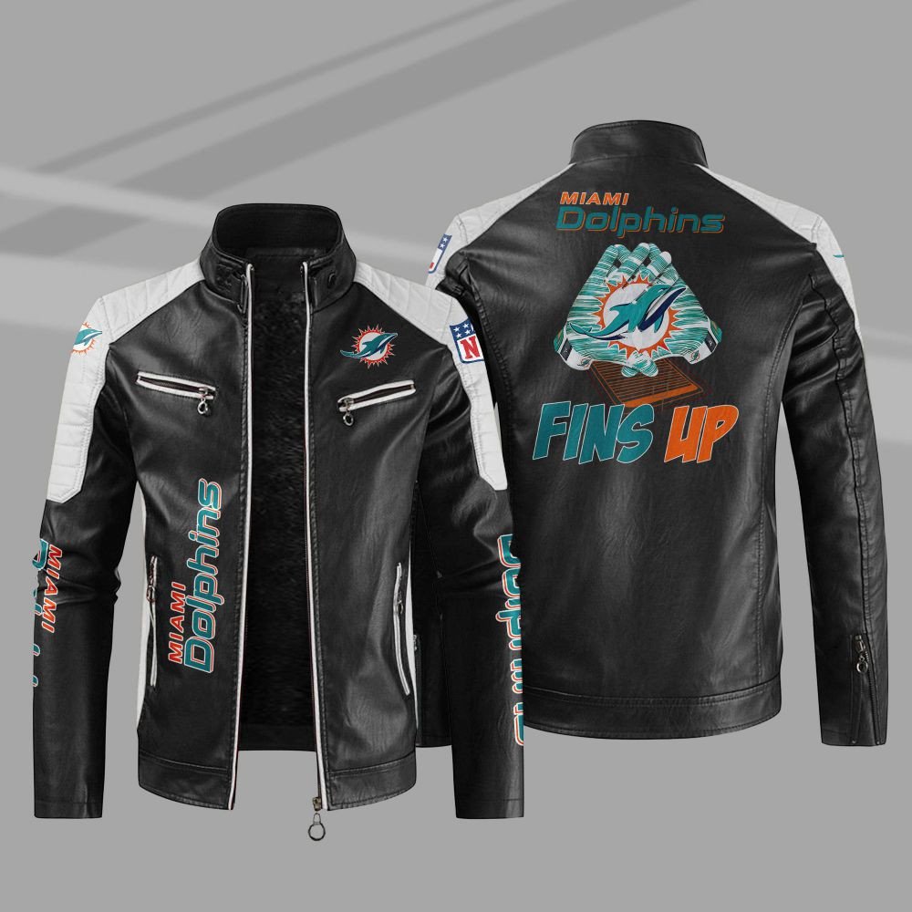 Miami Dolphins Casual Leather Jacket