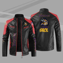 Load image into Gallery viewer, Minnesota Vikings Casual Leather Jacket