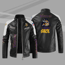 Load image into Gallery viewer, Minnesota Vikings Casual Leather Jacket