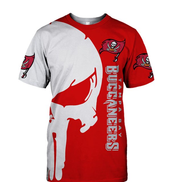 Tampa Bay Buccaneers Skull 3D T-Shirt