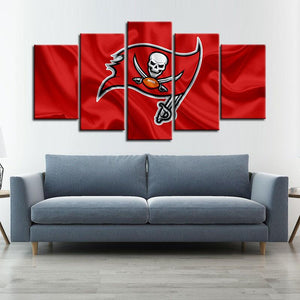 Tampa Bay Buccaneers Flag Look 5 Pieces Painting Canvas