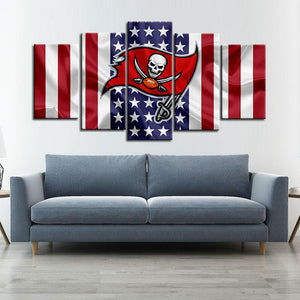 Tampa Bay Buccaneers American Flag Look Wall Canvas 1
