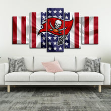 Load image into Gallery viewer, Tampa Bay Buccaneers American Flag Look 5 Pieces Painting Canvas