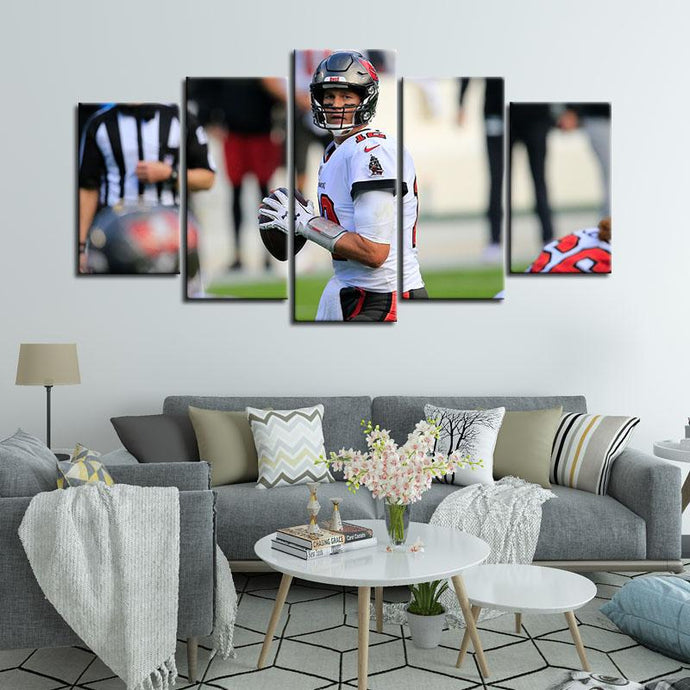 Tom Brady Tampa Bay Buccaneers 5 Pieces Painting Canvas