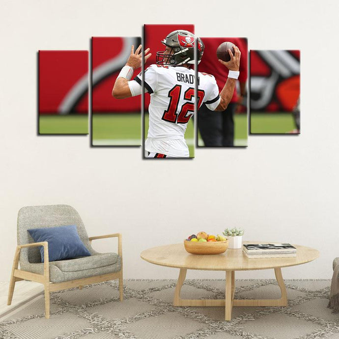 Tom Brady Tampa Bay Buccaneers 5 Pieces Painting Canvas