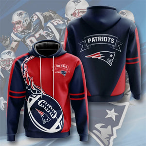 New England Patriots Flame Ball 3D Hoodie