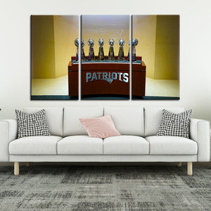 New England Patriots Superbowl Trophy Wall Canvas