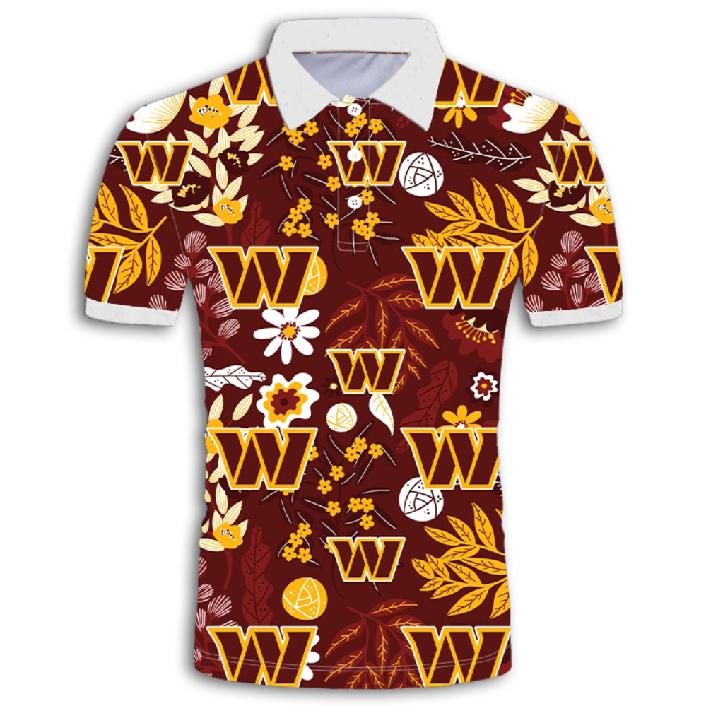 Washington Commanders Aloha Hawaiian Polo Shirt