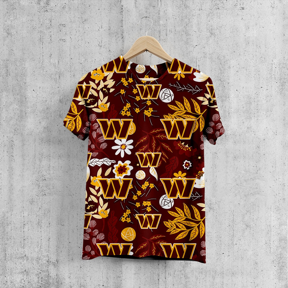 Washington Commanders Aloha Hawaiian T-Shirt