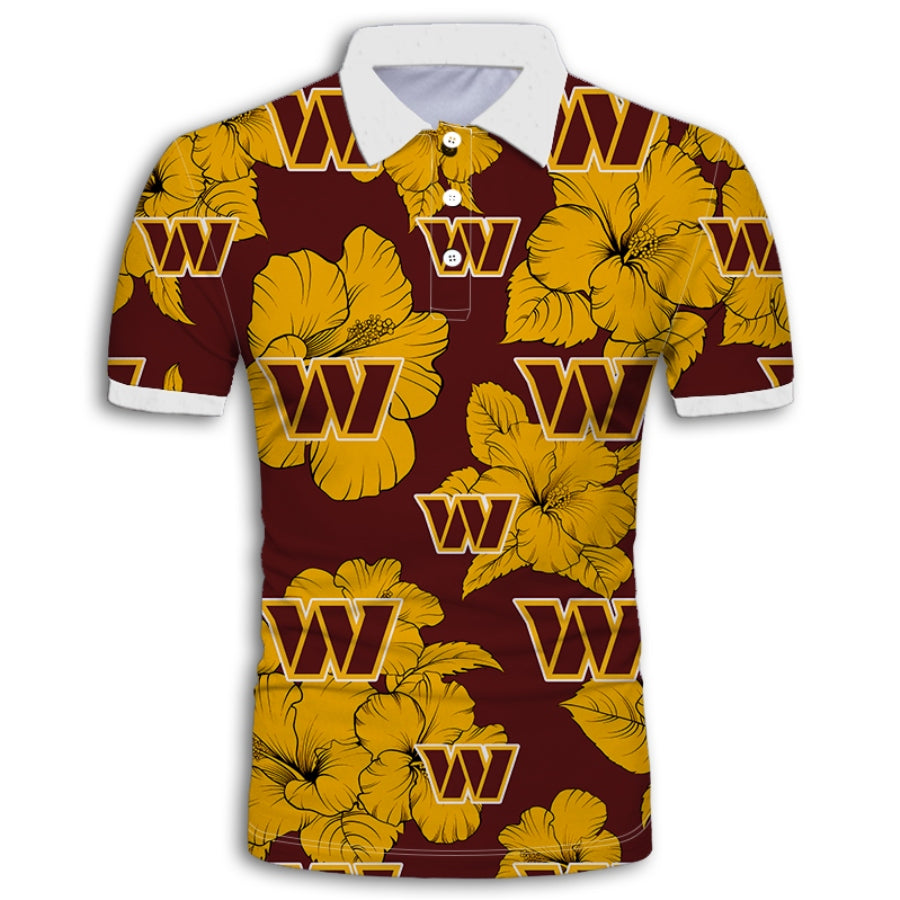 Washington Commanders Tropical Floral Polo Shirt