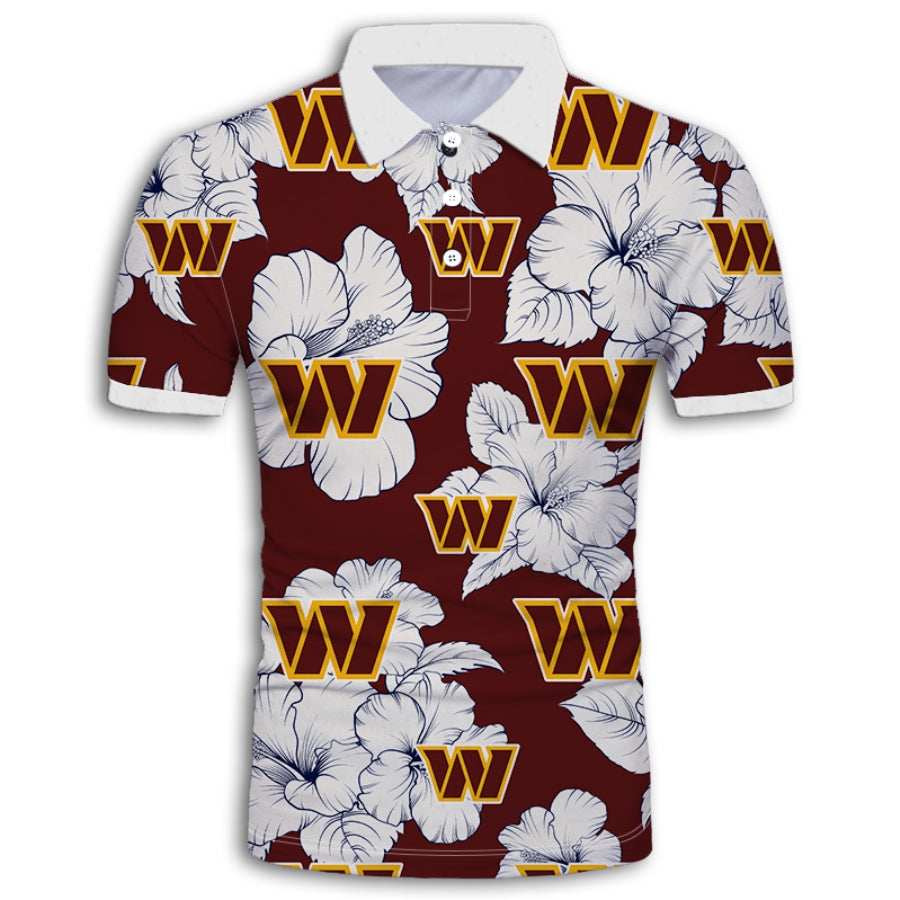 Washington Commanders Tropical Floral Polo Shirt