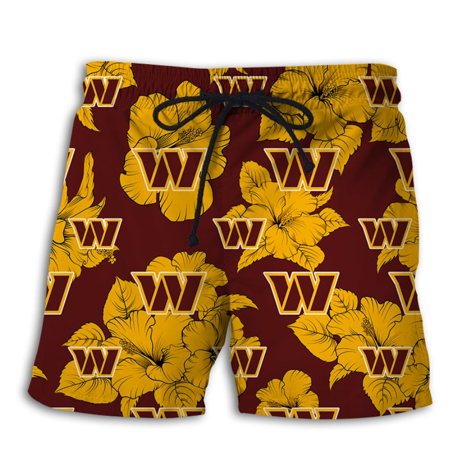 Washington Commanders Tropical Floral Shorts