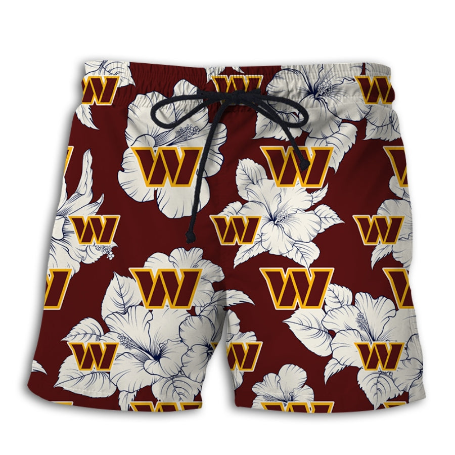 Washington Commanders Tropical Floral Shorts