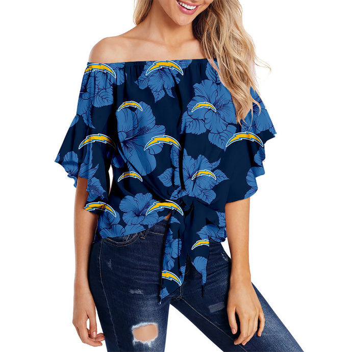 Los Angeles Chargers Tropical Floral Strapless Shirt