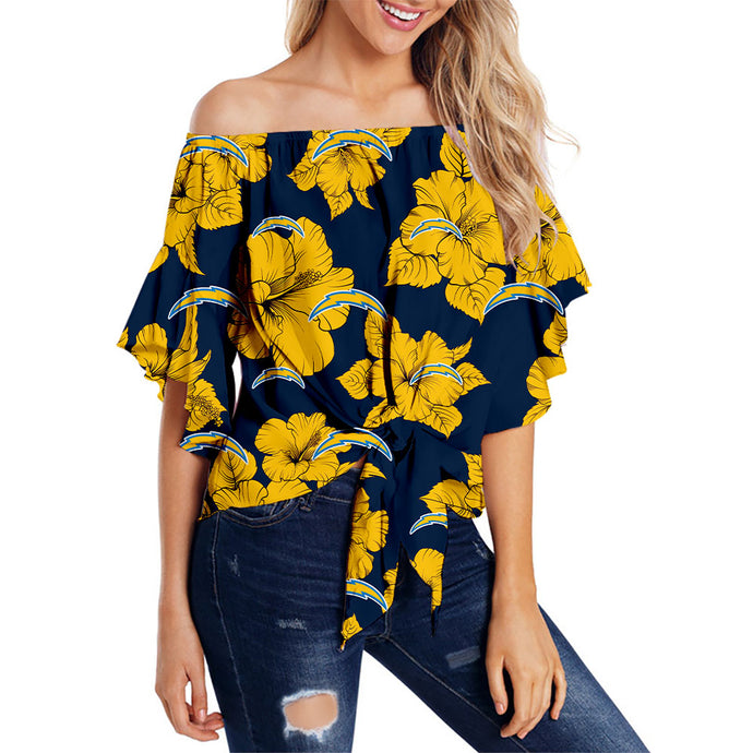 Los Angeles Chargers Tropical Floral Strapless Shirt