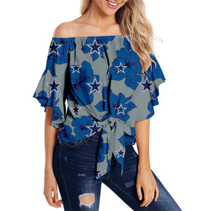 Dallas Cowboys Women Tropical Floral Strapless Shirt