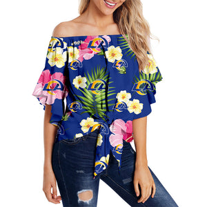 Los Angeles Rams Women Summer Floral Strapless Shirt