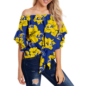 Los Angeles Rams Women Tropical Floral Strapless Shirt