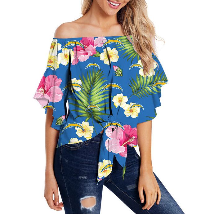 Los Angeles Chargers Summer Floral Strapless Shirt