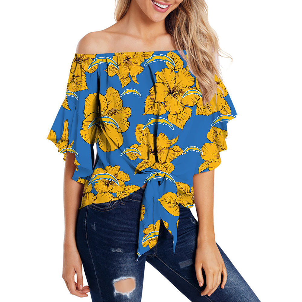 Los Angeles Chargers Tropical Floral Strapless Shirt