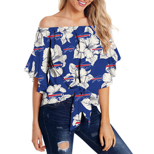 Buffalo Bills Women Tropical Floral Strapless Shirt