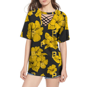 Pittsburgh Pirates Women Tropical Floral T-Shirt