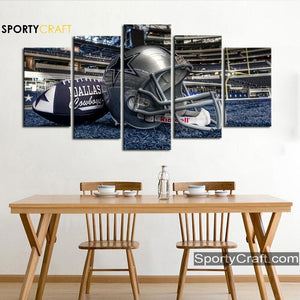 Dallas Cowboys Football & Helmet Wall Canvas