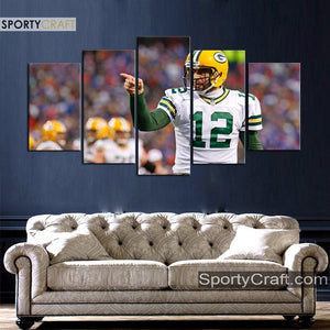 Aaron Rodgers Green Bay Packers Wall Canvas 1