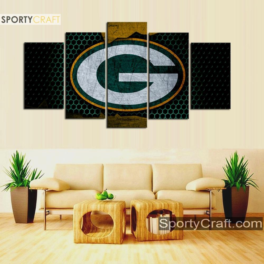 Green Bay Packers Metal Look Wall Canvas 1