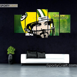 Aaron Rodgers Green Bay Packers Artistic Wall Canvas