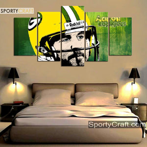 Aaron Rodgers Green Bay Packers Artistic Wall Canvas