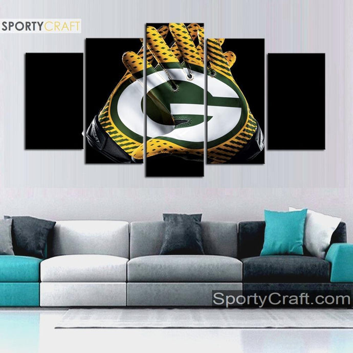 Green Bay Packers Gloves Wall Canvas