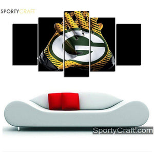 Green Bay Packers Gloves Wall Canvas