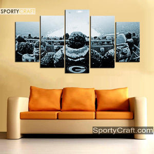 Green Bay Packers Snow Game Wall Canvas 1