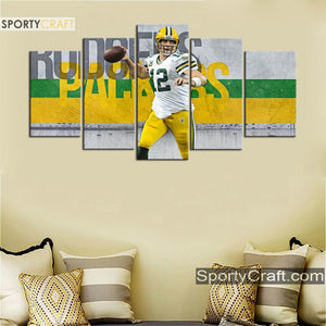 Aaron Rodgers Green Bay Packers Wall Art Canvas
