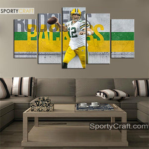 Aaron Rodgers Green Bay Packers Wall Art Canvas