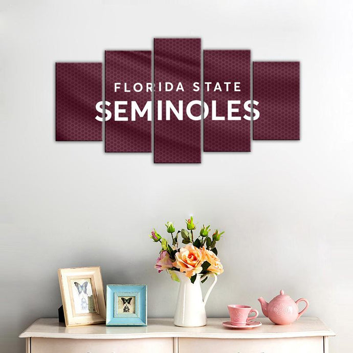 Florida State Seminoles Football Fabric Look Canvas